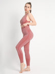 Women's Seamless Dotted Two-piece Peach Hip Trousers Racerback Bra Vest Sports Suit - The Well Being The Well Being Red / S The Well Being Women's Seamless Dotted Two-piece Peach Hip Trousers Racerback Bra Vest Sports Suit