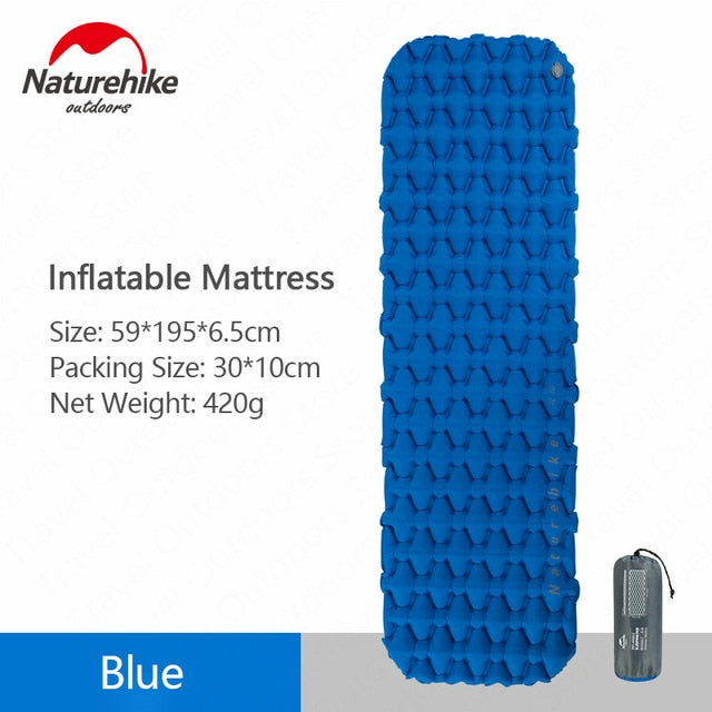 Inflatable Pad Air Bag Mattress Portable Sleeping Gear - The Well Being The Well Being Blue Single Pad S Ludovick-TMB Inflatable Pad Air Bag Mattress Portable Sleeping Gear