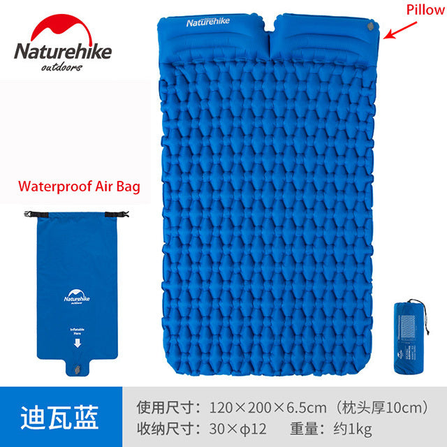 Inflatable Pad Air Bag Mattress Portable Sleeping Gear - The Well Being The Well Being Upgraded Blue L Ludovick-TMB Inflatable Pad Air Bag Mattress Portable Sleeping Gear