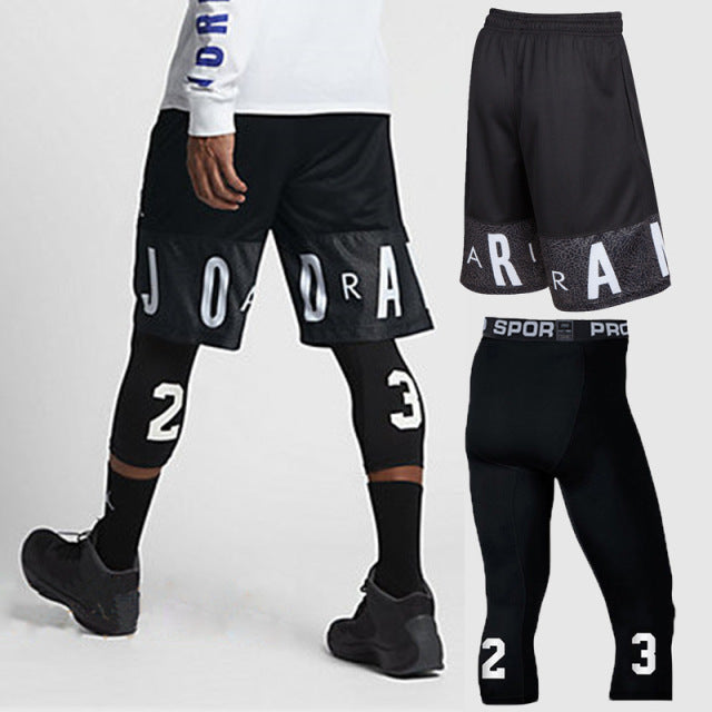 Men's Basketball Shorts and Tights Set - Quick-Dry Sports Gym Workout Shorts - The Well Being The Well Being 8502 black set / M Ludovick-TMB Men's Basketball Shorts and Tights Set - Quick-Dry Sports Gym Workout Shorts