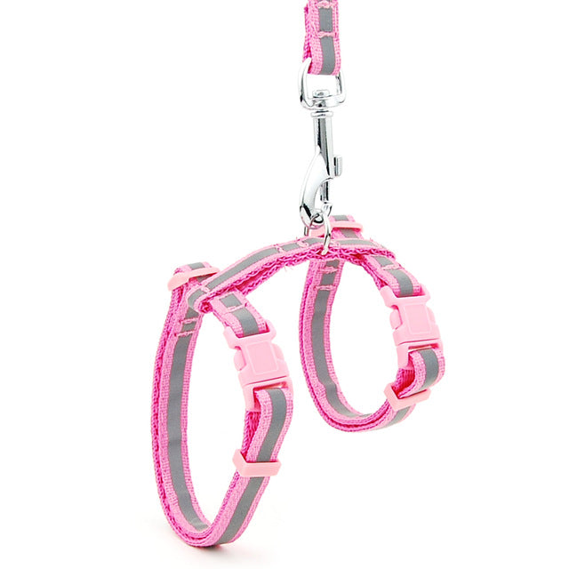 Adjustable Nylon Cat and Dog Harness with Reflective Strip and Quick Release, Ideal for Walking and Training - Available in Various Colors and Patterns - The Well Being The Well Being Pink Reflective / M Ludovick-TMB Adjustable Nylon Cat and Dog Harness with Reflective Strip and Quick Release, Ideal for Walking and Training - Available in Various Colors and Patterns