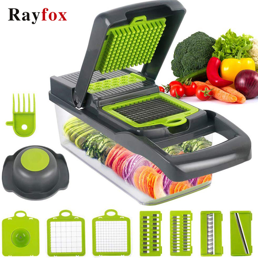 Multifunctional Vegetable Cutter Fruit Slicer Grater Cutter Peeler Potato Slicer Drain Basket Mandoline Tool - The Well Being The Well Being Ludovick-TMB Multifunctional Vegetable Cutter Fruit Slicer Grater Cutter Peeler Potato Slicer Drain Basket Mandoline Tool