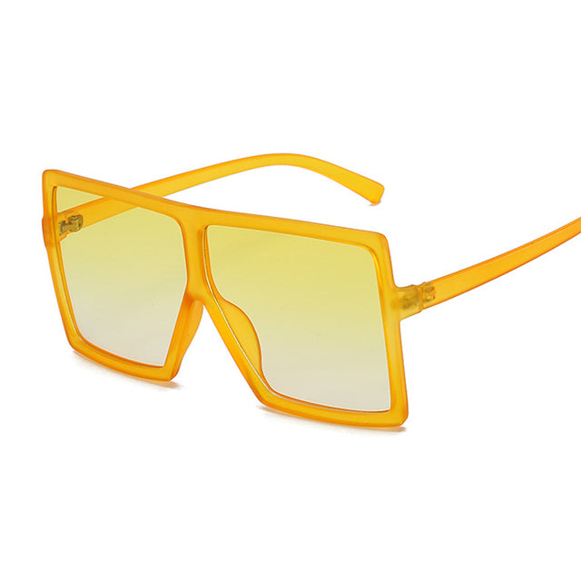 Women Sunglasses Red Fashion Square Glasses Big Frame - The Well Being The Well Being Double Yellow Ludovick-TMB Women Sunglasses Red Fashion Square Glasses Big Frame