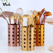 Stainless Steel Kitchen Utensils Chopsticks Tube Soup Ladle Colander Set Gold Cooking Tool Set - The Well Being The Well Being Ludovick-TMB Stainless Steel Kitchen Utensils Chopsticks Tube Soup Ladle Colander Set Gold Cooking Tool Set