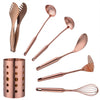 Stainless Steel Kitchen Utensils Chopsticks Tube Soup Ladle Colander Set Gold Cooking Tool Set - The Well Being The Well Being Rose Gold 7pcs Ludovick-TMB Stainless Steel Kitchen Utensils Chopsticks Tube Soup Ladle Colander Set Gold Cooking Tool Set