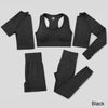 Seamless Yoga Set Workout Sportswear Gym Clothing Fitness High Waist Leggings Long Sleeve Crop Top Sports Suits - The Well Being The Well Being 5 pcs set black / L / Russian Federation Ludovick-TMB Seamless Yoga Set Workout Sportswear Gym Clothing Fitness High Waist Leggings Long Sleeve Crop Top Sports Suits