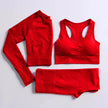 Energy Seamless Yoga Set Sport Outfit For Woman Gym Clothing Fitness Long Sleeve Crop Top High Waist Leggings Running Sportswear - The Well Being The Well Being 3pcs-Red / M Ludovick-TMB Energy Seamless Yoga Set Sport Outfit For Woman Gym Clothing Fitness Long Sleeve Crop Top High Waist Leggings Running Sportswear