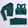Energy Seamless Yoga Set Sport Outfit For Woman Gym Clothing Fitness Long Sleeve Crop Top High Waist Leggings Running Sportswear - The Well Being The Well Being 3pcs-Dark green / S Ludovick-TMB Energy Seamless Yoga Set Sport Outfit For Woman Gym Clothing Fitness Long Sleeve Crop Top High Waist Leggings Running Sportswear