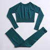Energy Seamless Yoga Set Sport Outfit For Woman Gym Clothing Fitness Long Sleeve Crop Top High Waist Leggings Running Sportswear - The Well Being The Well Being 2pcs-Dark green / M Ludovick-TMB Energy Seamless Yoga Set Sport Outfit For Woman Gym Clothing Fitness Long Sleeve Crop Top High Waist Leggings Running Sportswear
