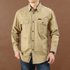 MEN Shirt Oversize Loose Long Sleeve - The Well Being The Well Being 1388 khaki / 5XL Ludovick-TMB MEN Shirt Oversize Loose Long Sleeve