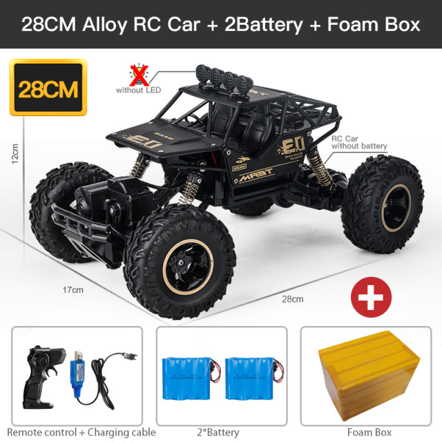 4WD RC Car With Led Lights 2.4G Radio Remote Control Cars Buggy Off-Road Control Trucks - The Well Being The Well Being 28CM Black 2B Alloy / Russian Federation Ludovick-TMB 4WD RC Car With Led Lights 2.4G Radio Remote Control Cars Buggy Off-Road Control Trucks