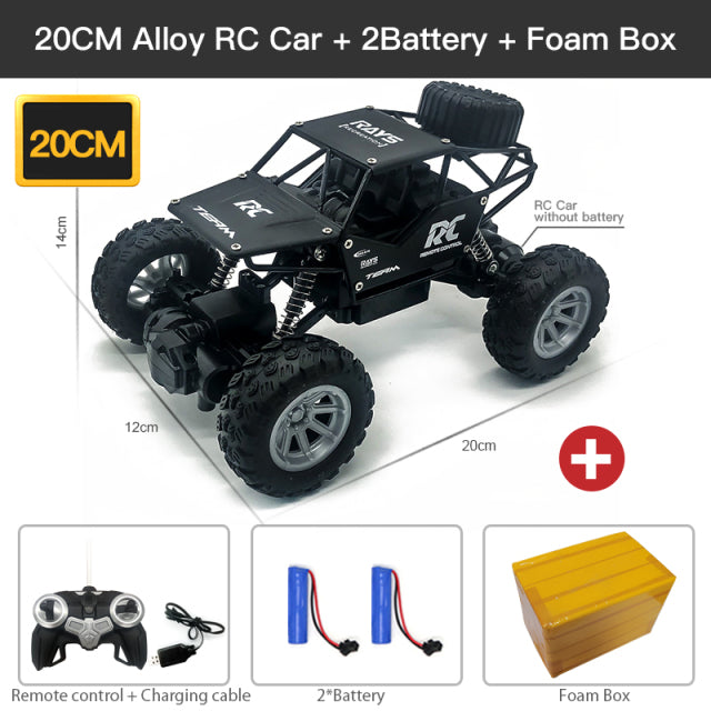 4WD RC Car With Led Lights 2.4G Radio Remote Control Cars Buggy Off-Road Control Trucks - The Well Being The Well Being 20CM Black 2B Alloy / Spain Ludovick-TMB 4WD RC Car With Led Lights 2.4G Radio Remote Control Cars Buggy Off-Road Control Trucks