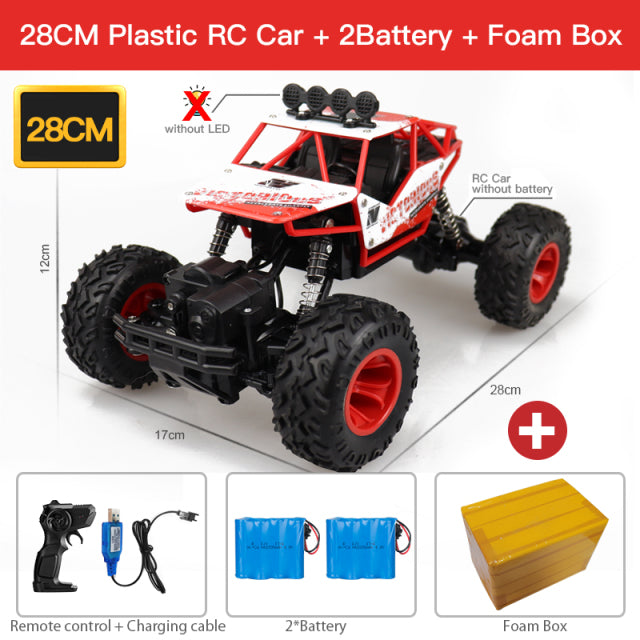 4WD RC Car With Led Lights 2.4G Radio Remote Control Cars Buggy Off-Road Control Trucks - The Well Being The Well Being 28CM Red 2B Plastic / France Ludovick-TMB 4WD RC Car With Led Lights 2.4G Radio Remote Control Cars Buggy Off-Road Control Trucks
