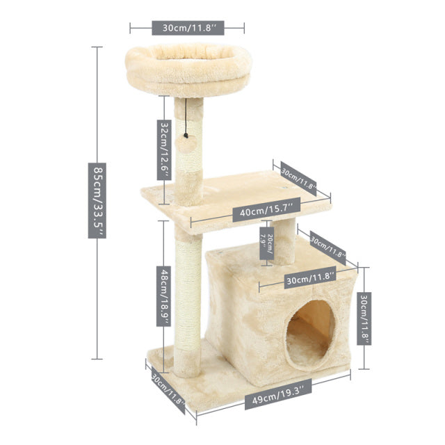 Multi-Level Cat Tree For Cats With Cozy Perches Stable Cat Climbing Frame Cat Scratch Board Toys - The Well Being The Well Being AMT0044BG / 180cm / Russian Federation Ludovick-TMB Multi-Level Cat Tree For Cats With Cozy Perches Stable Cat Climbing Frame Cat Scratch Board Toys