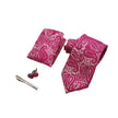 Tie set with Pink Paisley Tie, Tucker Clip, Hankies and Cuff links Gift Set for Men Wedding Party - The Well Being The Well Being S24 Ludovick-TMB Tie set with Pink Paisley Tie, Tucker Clip, Hankies and Cuff links Gift Set for Men Wedding Party