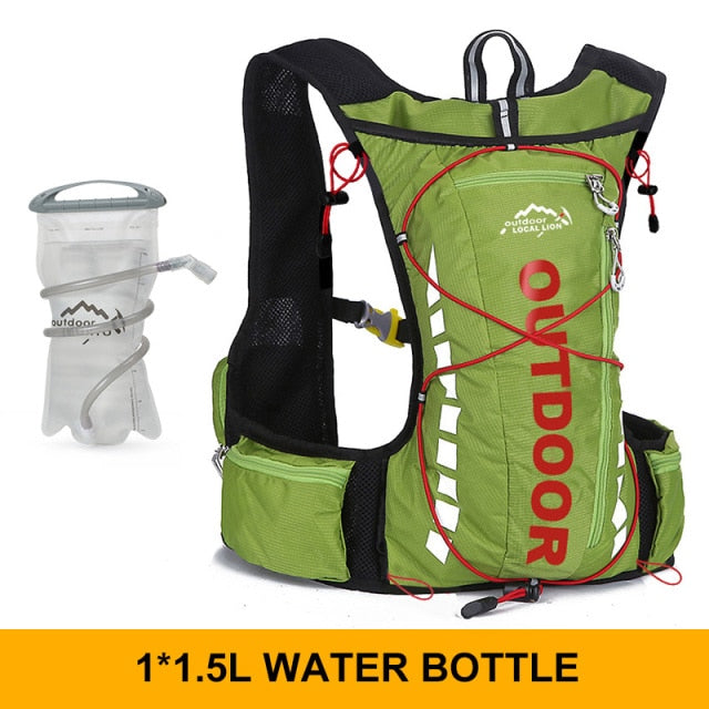 Cycling backpack for men and women, nylon bag, waterproof 8 liters, hiking and camping, 250ml water bottle with 1.5L water bag - The Well Being The Well Being green 1.5L Ludovick-TMB Cycling backpack for men and women, nylon bag, waterproof 8 liters, hiking and camping, 250ml water bottle with 1.5L water bag