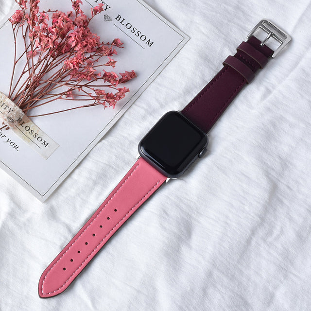 Apple Watch Strap band - The Well Being The Well Being Wine Red Rose / 38mm or 40mm or 41MM Ludovick-TMB Apple Watch Strap band