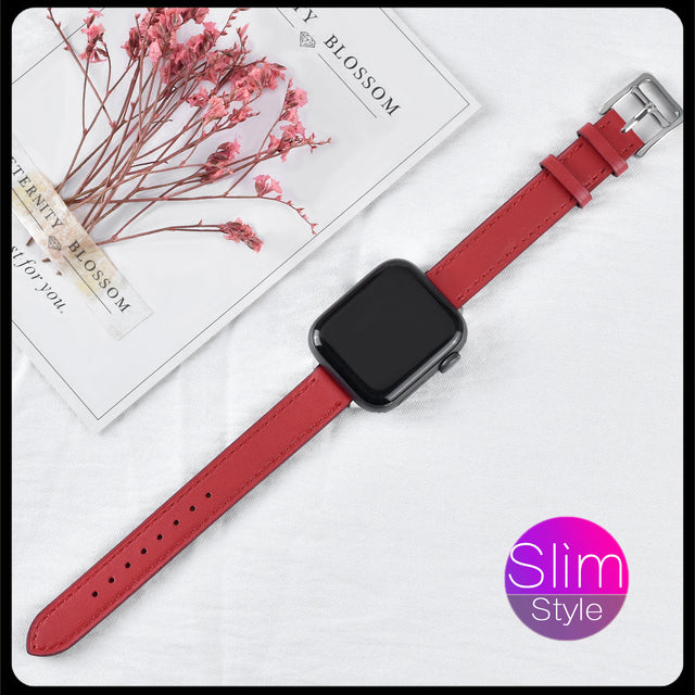 Apple Watch Strap band - The Well Being The Well Being Slim Red / 42mm or 44mm or 45mm Ludovick-TMB Apple Watch Strap band