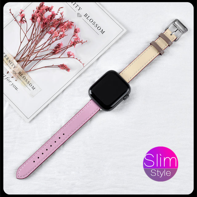 Apple Watch Strap band - The Well Being The Well Being Slim Pink White / 38mm or 40mm or 41MM Ludovick-TMB Apple Watch Strap band