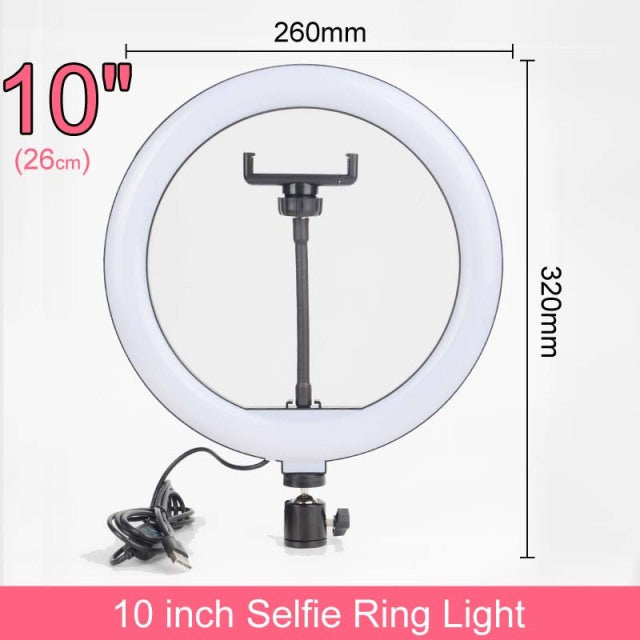 LED Selfie Ring Light with Stand without Tripod - The Well Being The Well Being China / 10 inch only light Ludovick-TMB LED Selfie Ring Light with Stand without Tripod