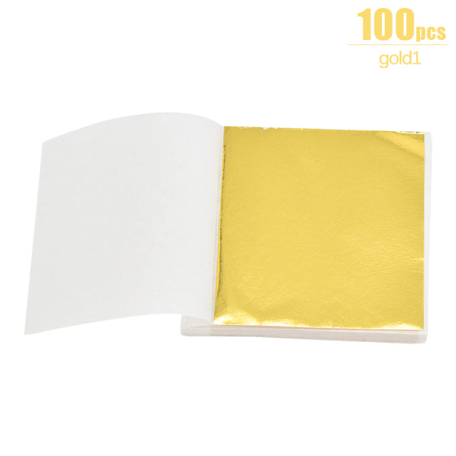 Gold Silver Foil Paper Leaf Gilding Craft Paper - The Well Being The Well Being 100pcs gold1 Ludovick-TMB Gold Silver Foil Paper Leaf Gilding Craft Paper