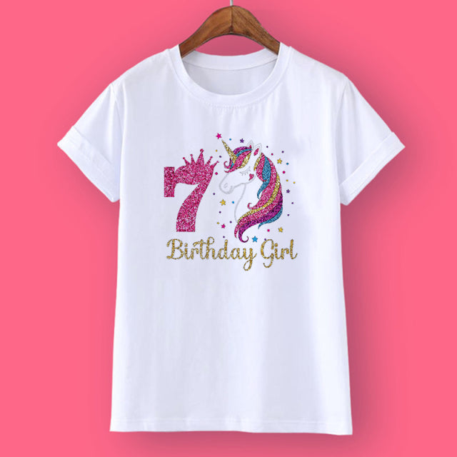 Unicorn Birthday Shirt 1-12 Birthday T-Shirt - The Well Being The Well Being H3448-KSTWH- / 12T Ludovick-TMB Unicorn Birthday Shirt 1-12 Birthday T-Shirt