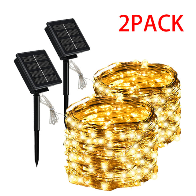 LED Solar Light Outdoor Waterproof Fairy Garland String Lights Christmas Party Garden Solar Lamp Decoration 7/12/22/32 M - The Well Being The Well Being 2PCS Warm White / 22M 200LED Ludovick-TMB LED Solar Light Outdoor Waterproof Fairy Garland String Lights Christmas Party Garden Solar Lamp Decoration 7/12/22/32 M