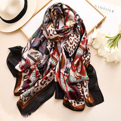 Scarves soft long print silk scarves lady shawl and wrap - The Well Being The Well Being style 16 Ludovick-TMB Scarves soft long print silk scarves lady shawl and wrap