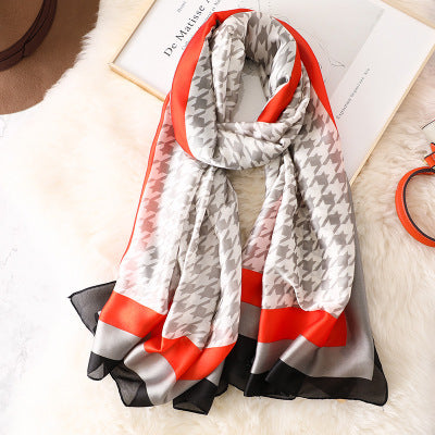 Scarves soft long print silk scarves lady shawl and wrap - The Well Being The Well Being style 80 Ludovick-TMB Scarves soft long print silk scarves lady shawl and wrap