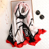 Scarves soft long print silk scarves lady shawl and wrap - The Well Being The Well Being style 52 Ludovick-TMB Scarves soft long print silk scarves lady shawl and wrap
