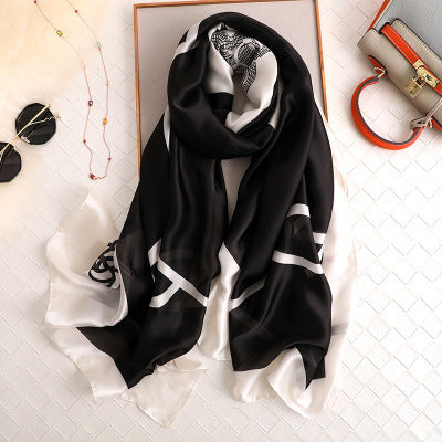 Scarves soft long print silk scarves lady shawl and wrap - The Well Being The Well Being style 53 Ludovick-TMB Scarves soft long print silk scarves lady shawl and wrap