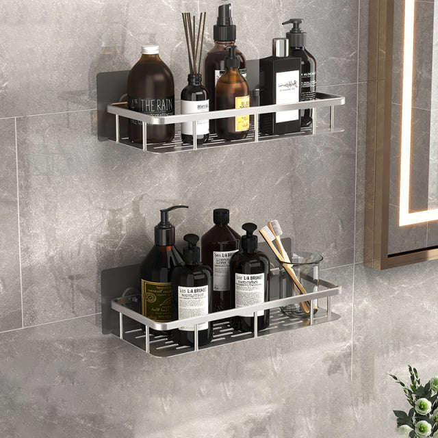 Bathroom Shelves No-drill Corner Shelf Shower Storage Rack Holder - The Well Being The Well Being Russian Federation / Standard Silver Set Ludovick-TMB Bathroom Shelves No-drill Corner Shelf Shower Storage Rack Holder