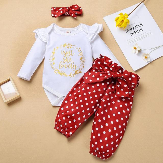 3Pcs Baby Girl Clothes Set Newborn's Clothing - The Well Being The Well Being Ivory / 6M Ludovick-TMB 3Pcs Baby Girl Clothes Set Newborn's Clothing