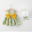 Toddler Girl Clothes Set Baby Beach Dresses Cute Bow Plaid Sleeveless Cotton for Newborn - The Well Being The Well Being -F54-Yellow- / 4T Ludovick-TMB Toddler Girl Clothes Set Baby Beach Dresses Cute Bow Plaid Sleeveless Cotton for Newborn