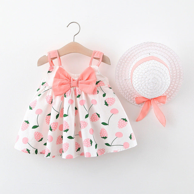 Toddler Girl Clothes Set Baby Beach Dresses Cute Bow Plaid Sleeveless Cotton for Newborn - The Well Being The Well Being -F53-Pink- / 6M Ludovick-TMB Toddler Girl Clothes Set Baby Beach Dresses Cute Bow Plaid Sleeveless Cotton for Newborn