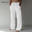 Linen Pants Drawstring Loose Trouser - The Well Being The Well Being XXXL / pure white Ludovick-TMB Linen Pants Drawstring Loose Trouser