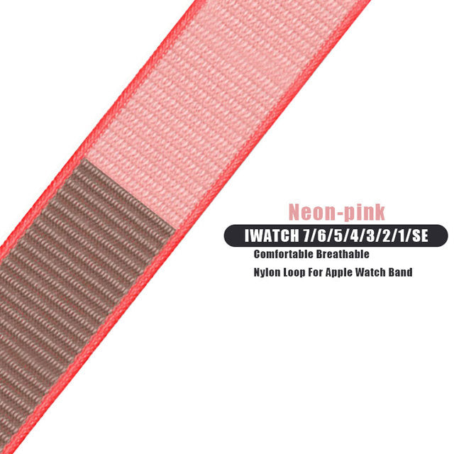 Nylon strap band For apple watch - The Well Being The Well Being China / Neon-pink / 38mm 40mm 41mm Ludovick-TMB Nylon strap band For apple watch