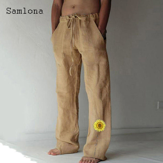 Linen Pants Drawstring Loose Trouser - The Well Being The Well Being Ludovick-TMB Linen Pants Drawstring Loose Trouser
