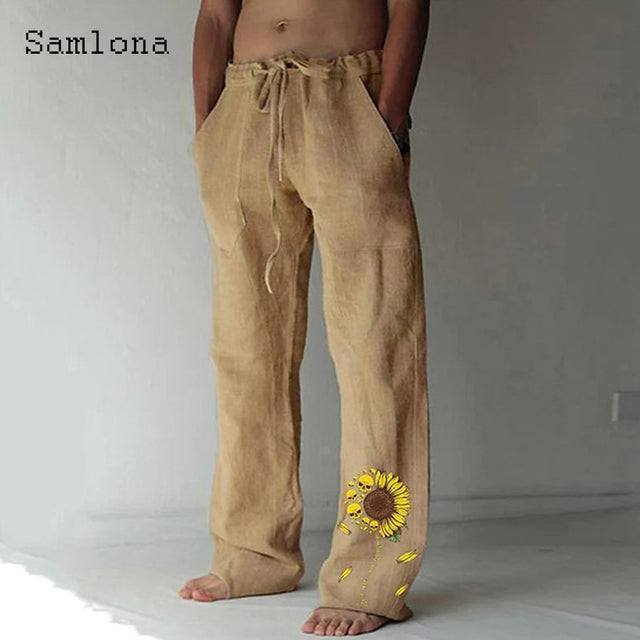 Linen Pants Drawstring Loose Trouser - The Well Being The Well Being Ludovick-TMB Linen Pants Drawstring Loose Trouser