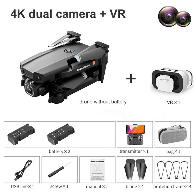 VR Mini Drone 4K HD Profesional Aerial Photography Folding Quadcopter With Dual Cameras - The Well Being The Well Being 4K 2C 2B VR / UK Ludovick-TMB VR Mini Drone 4K HD Profesional Aerial Photography Folding Quadcopter With Dual Cameras