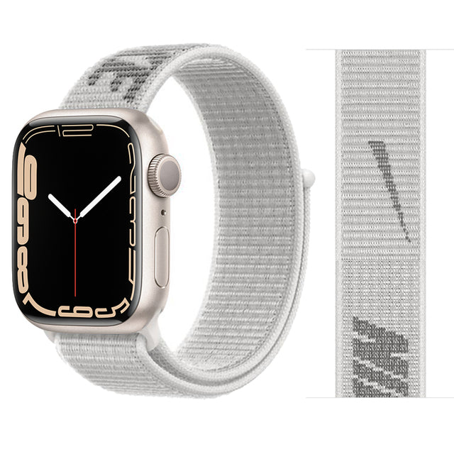 Nylon Loop Strap Band For Apple Watch - The Well Being The Well Being United States / new White / 38mm-40mm-41mm Ludovick-TMB Nylon Loop Strap Band For Apple Watch