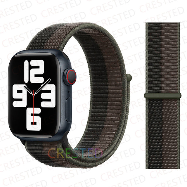 Nylon Loop Strap Band For Apple Watch - The Well Being The Well Being UK / Tornado-Gray / 42mm-44mm-45mm Ludovick-TMB Nylon Loop Strap Band For Apple Watch